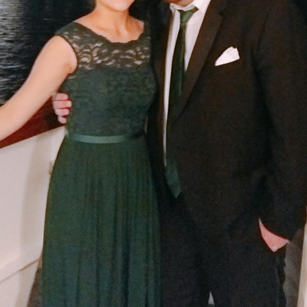 Green David’s bridal bridesmaid dress.